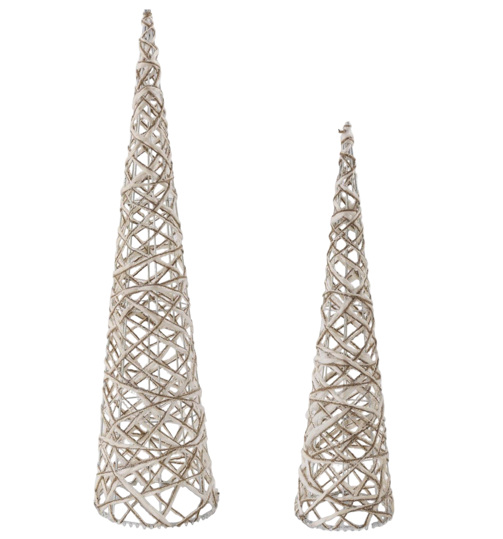 Cream and Tan Yarn Cone Tree (Various Sizes)