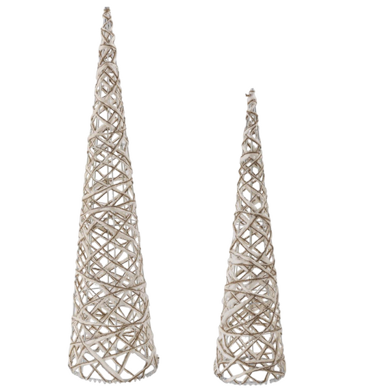 Cream and Tan Yarn Cone Tree (Various Sizes)