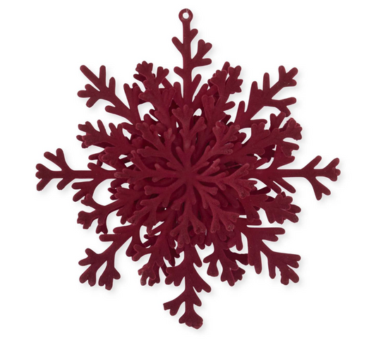 9.25" Burgundy 3-D Snowflake Ornament