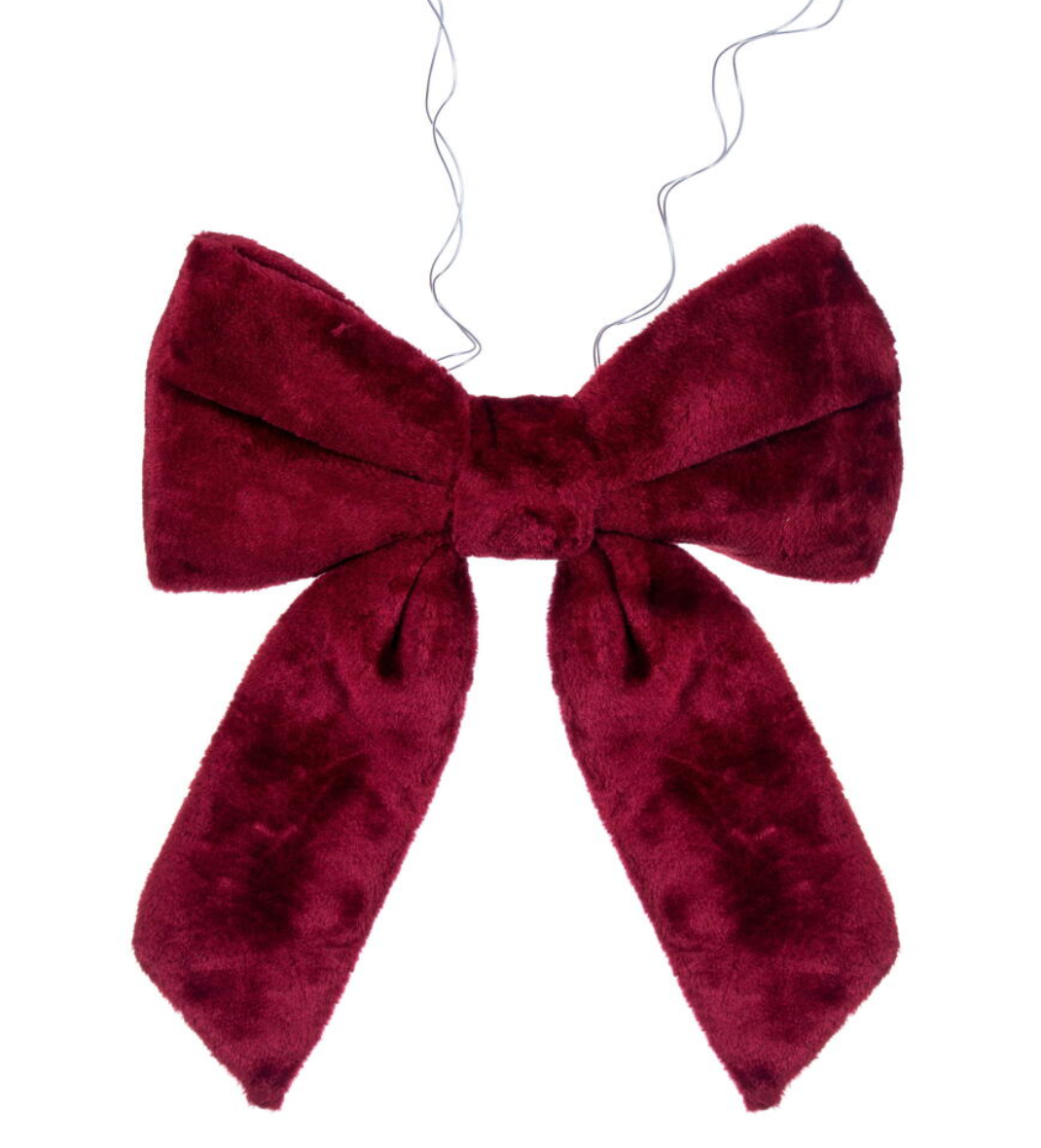 Large Burgundy Faux Fur Bow