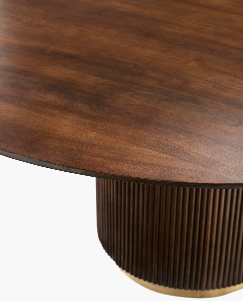 60" Nadia Round Dining Table, Dark Brown