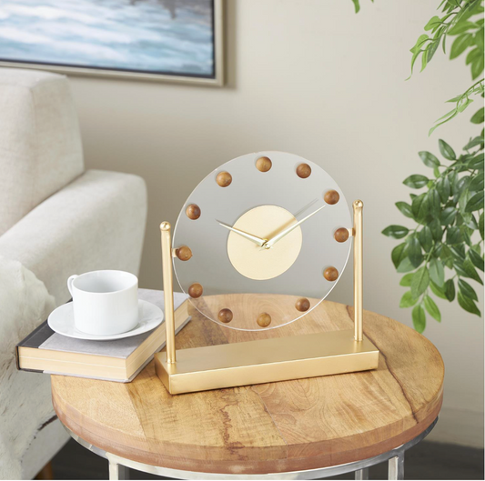 Gold Arcylic Table Clock