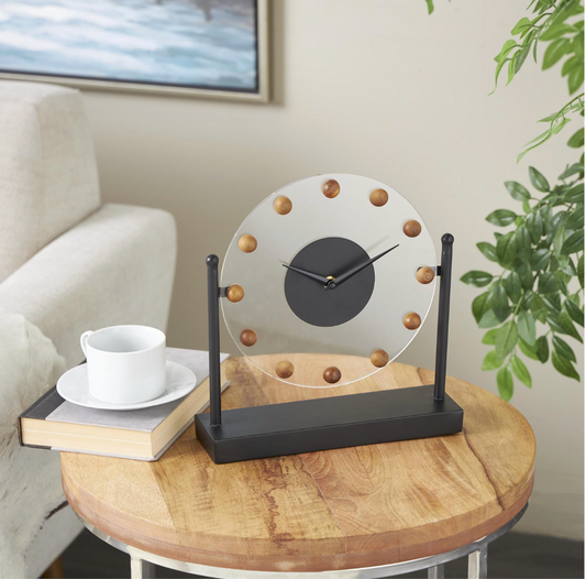 Black Arcylic Table Clock