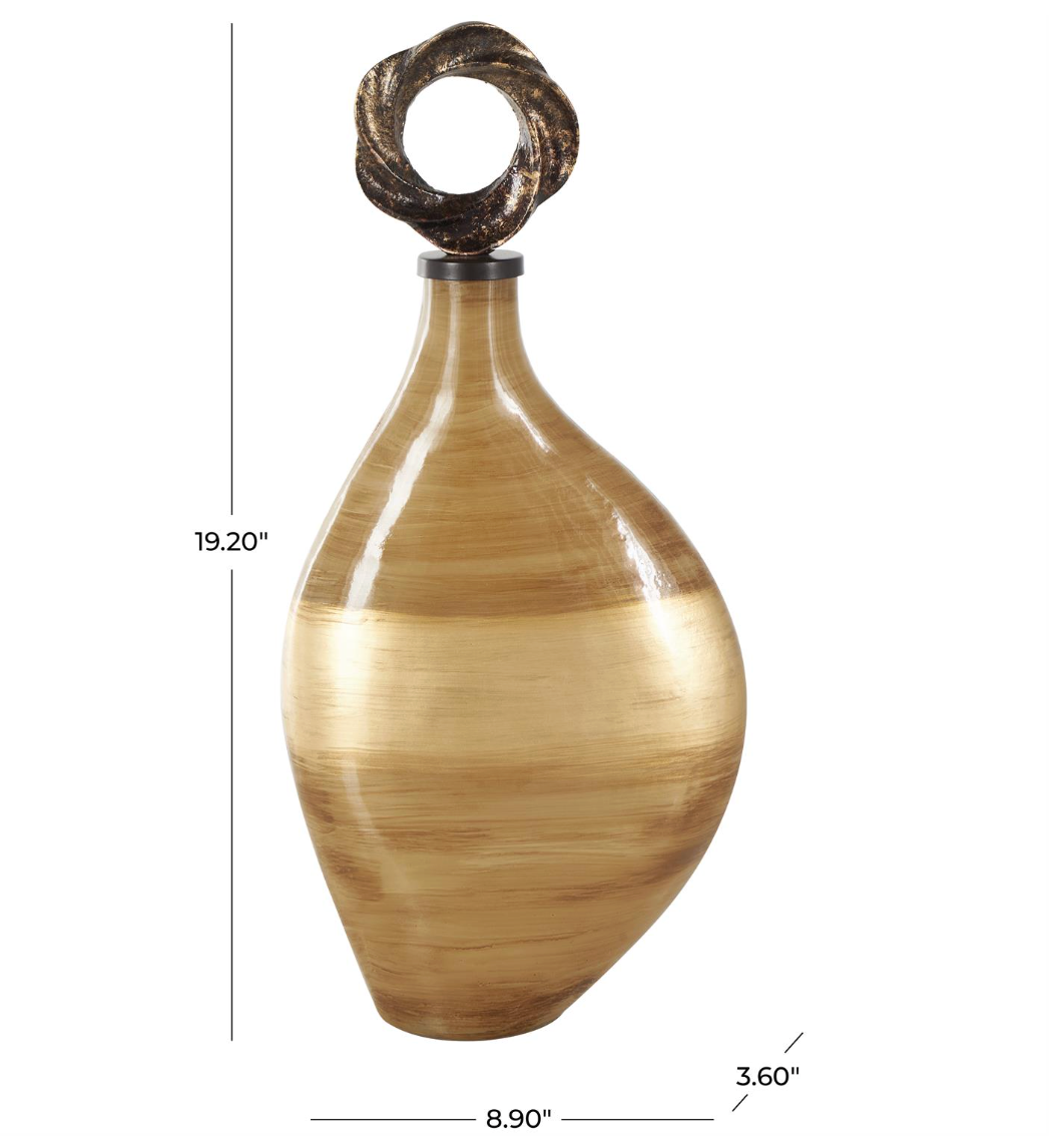 Glass Ombre Decorative Jar with Bronze Ring Top (Various Styles)