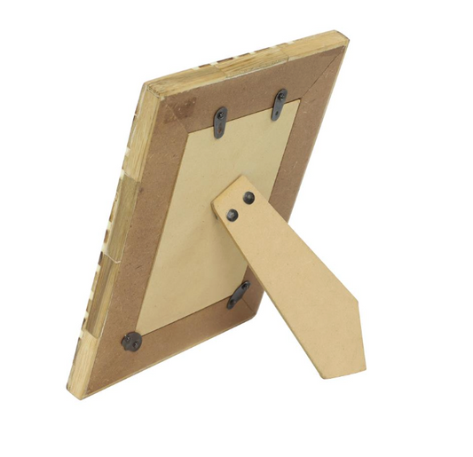 Natural and White Striped Photo Frame