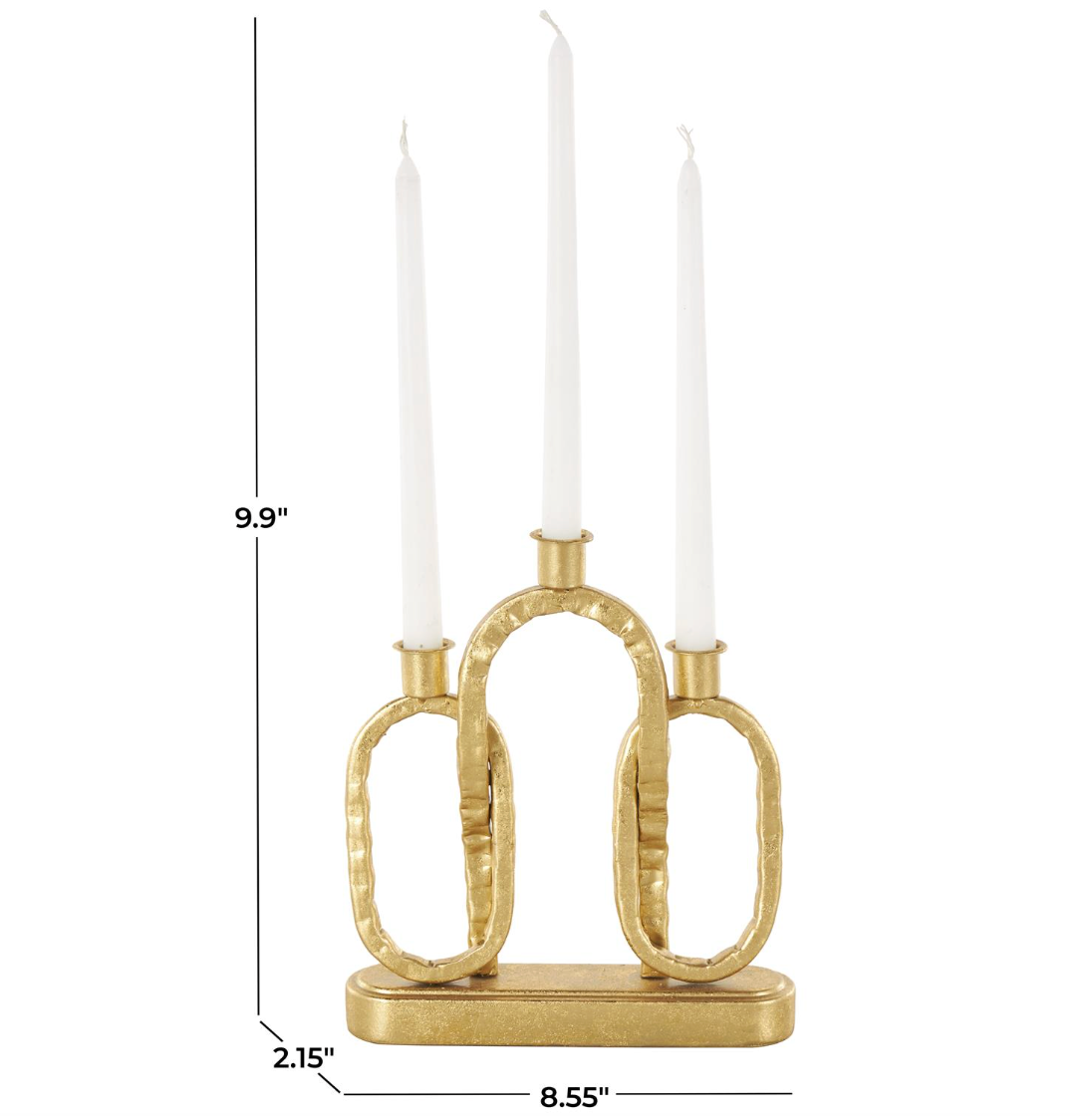 Gold Hammered Interlocked Candleholders