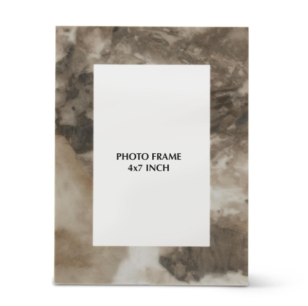 8" Gray Cream & Black Slate Photo Frame