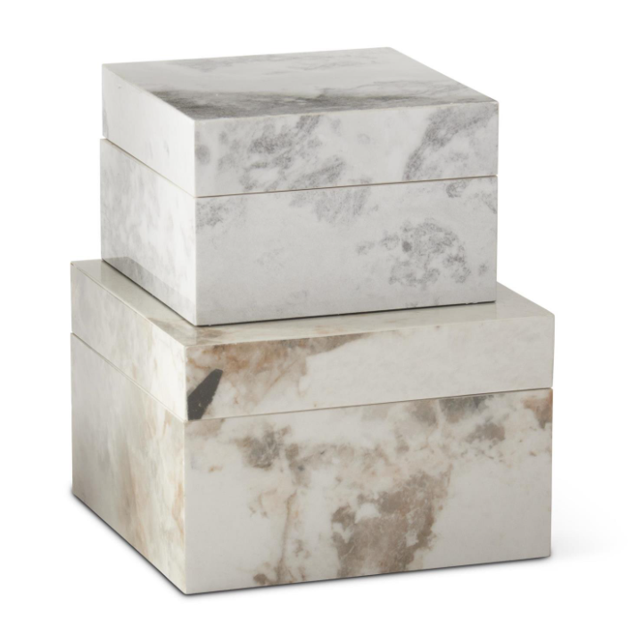 Slate Velvet Lined Boxes, Set of 2
