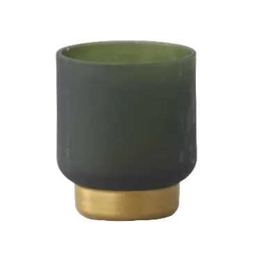 Frosted Green Glass Containers w/ Gold Base (Various Styles)