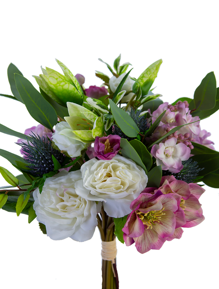 12" Real Touch Helleborus Stock Rose Bundle