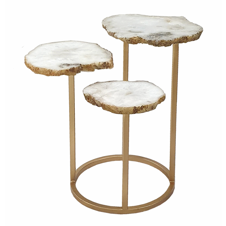 Agate and Gold Side Table
