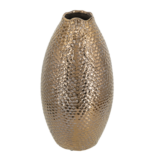 Textured Bronze Ceramic Vase