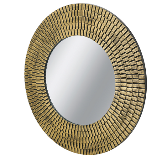 Black and Gold Round Wall Mirror