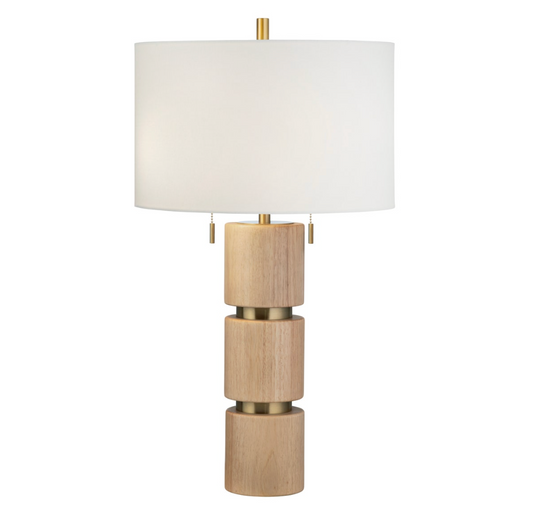 Evander Light Wood Table Lamp