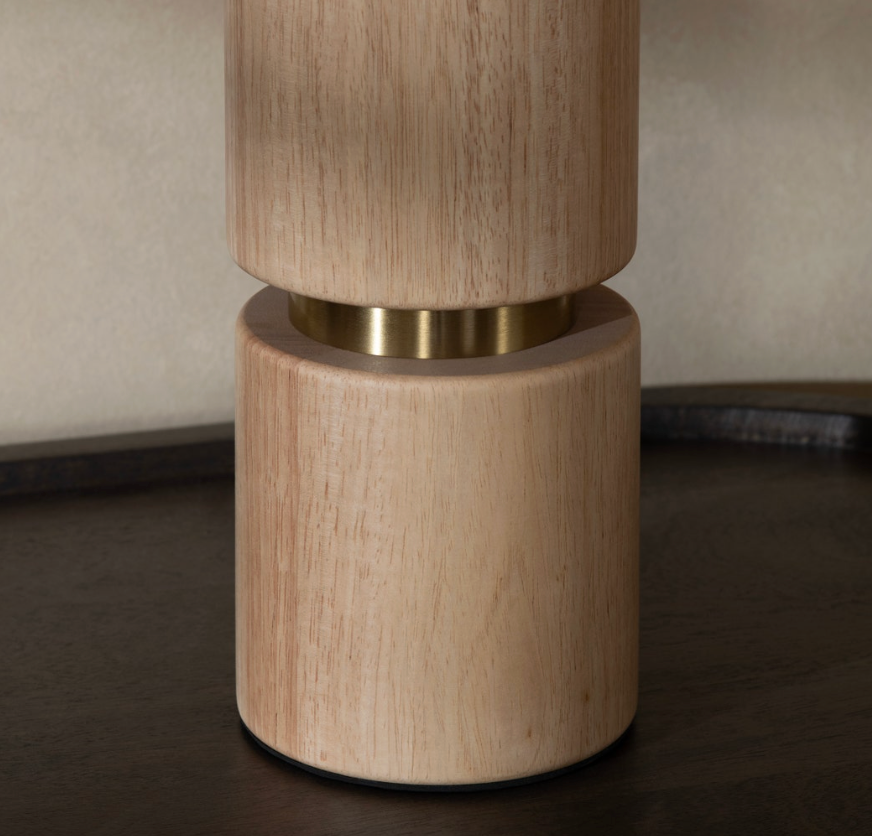 Evander Light Wood Table Lamp