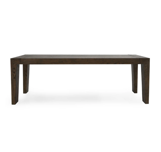 Dark wooden table on a white background