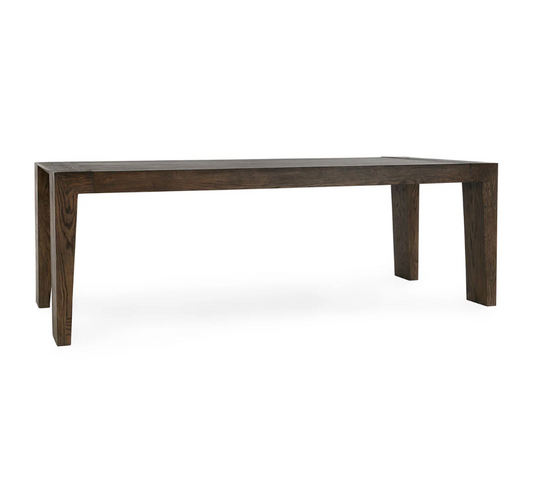 Troy Dining Table 89", Suede Brown