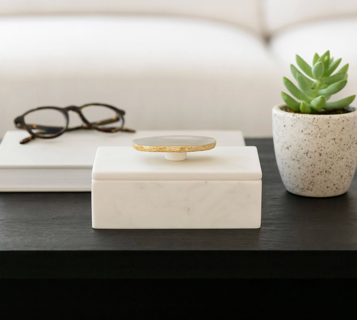 Marble Box with Agate Top