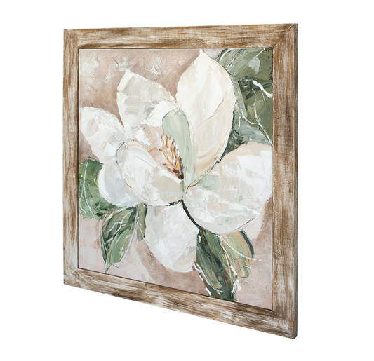 Hand-Painted White Magnolia Art