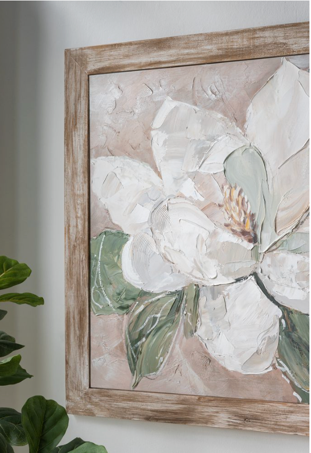 Hand-Painted White Magnolia Art