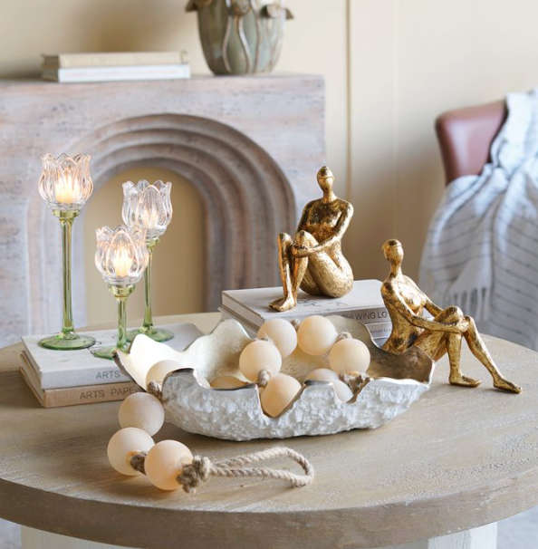 Frosted Beige Bead Garland