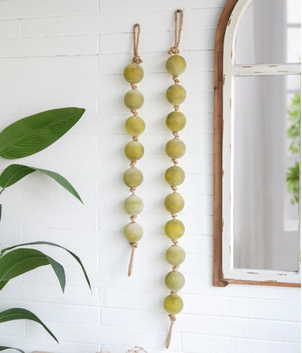 Frosted Green Bead Garland