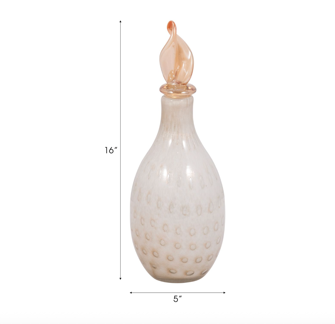 Ivory and Pink Glass Lidded Bottles (Various Sizes)