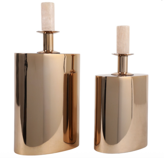 S/2 Castalie Gold Metal Bottles
