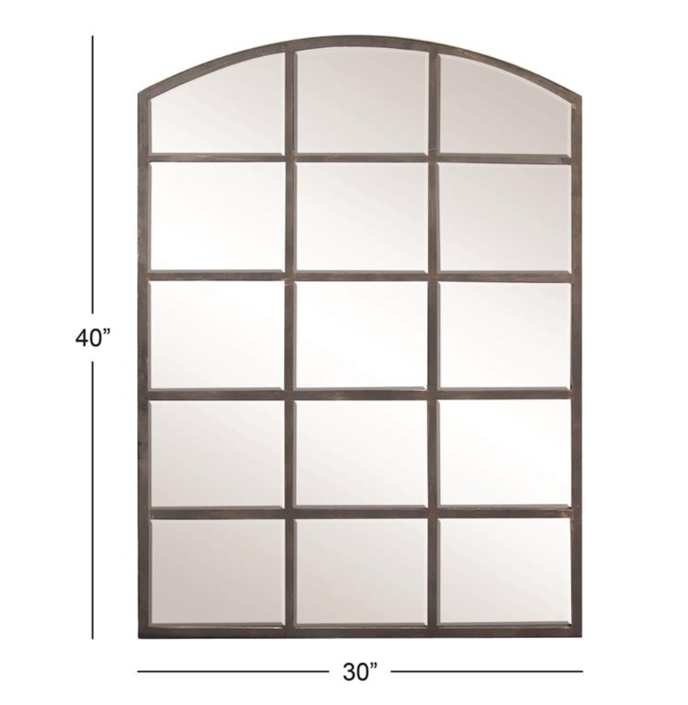 Arched Metal Framed Wall Mirror