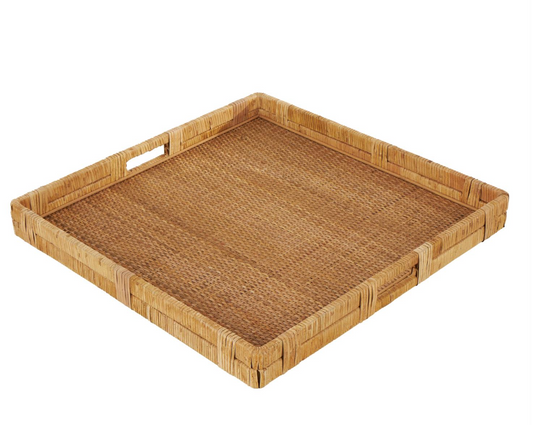 Brown Woven Rattan Handmade Tray