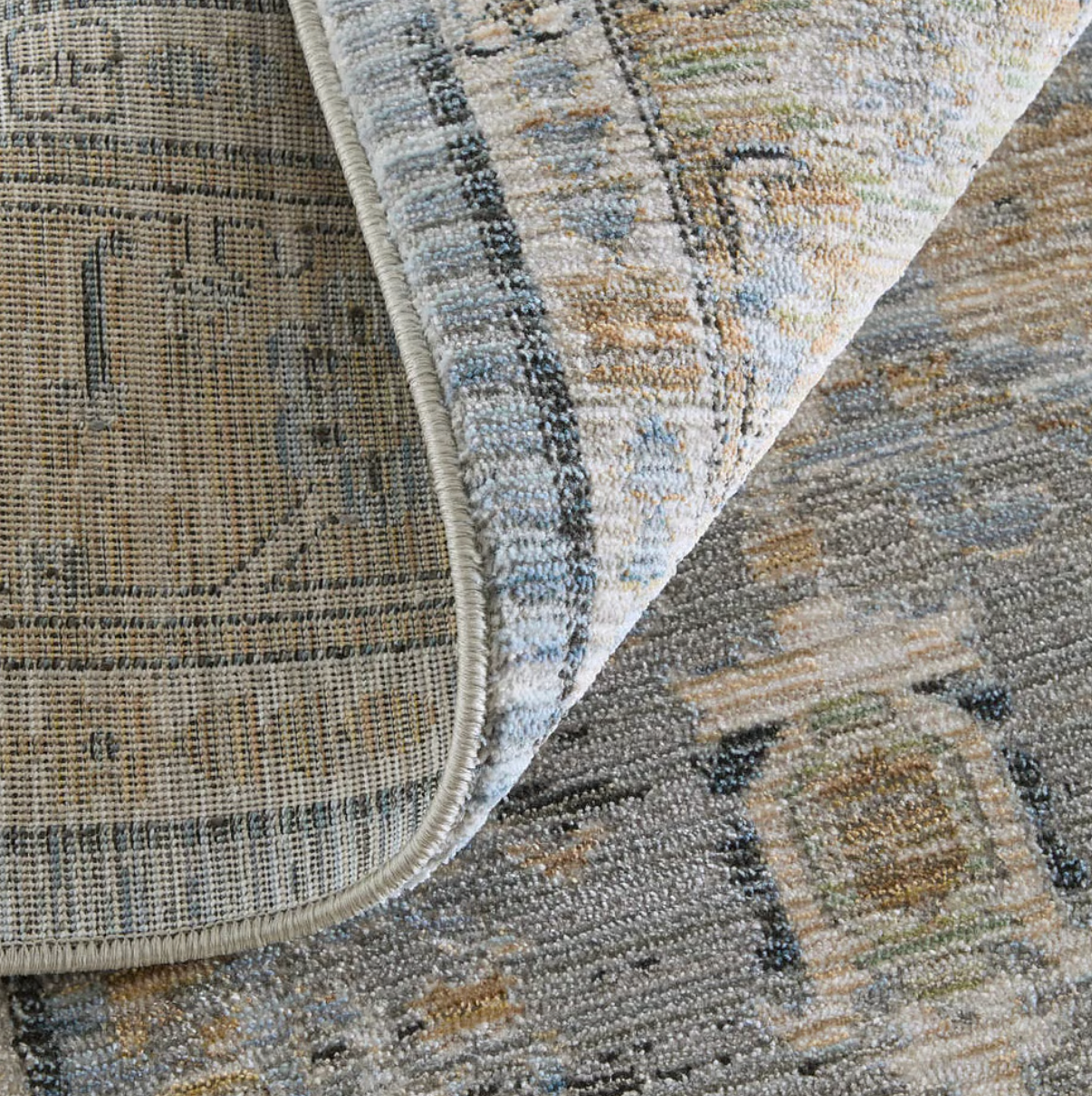 Augustine Rug, Blue/Beige (Various Sizes)
