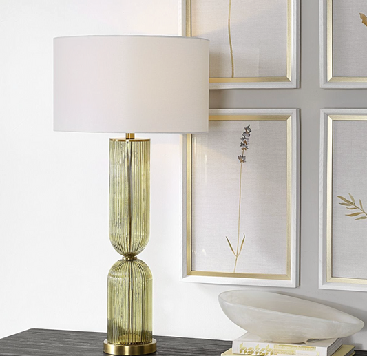 Mirah Green Glass Table Lamp