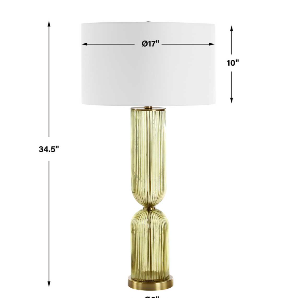 Mirah Green Glass Table Lamp