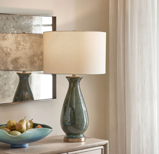 Colestin Green Glass Table Lamp