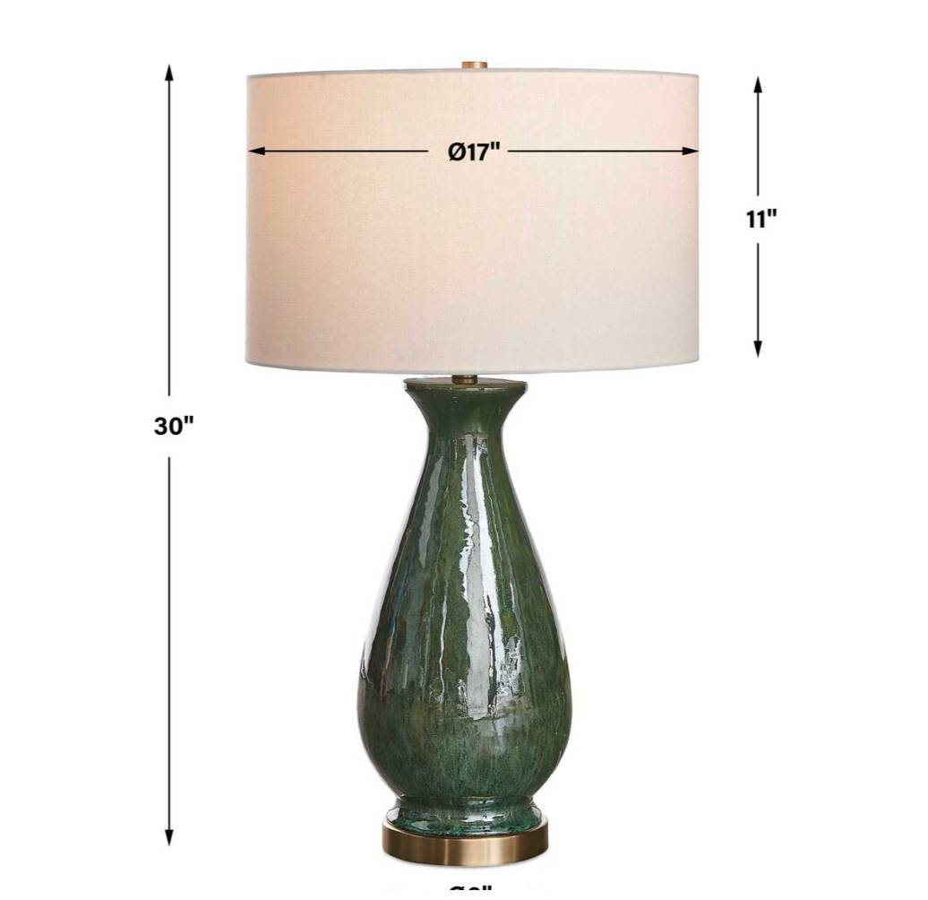 Colestin Green Glass Table Lamp