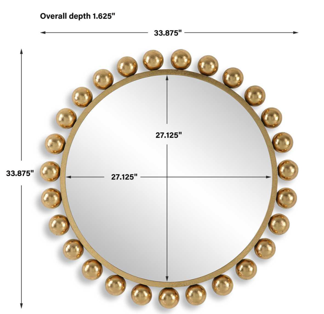 Leila Beaded Gold Mirror