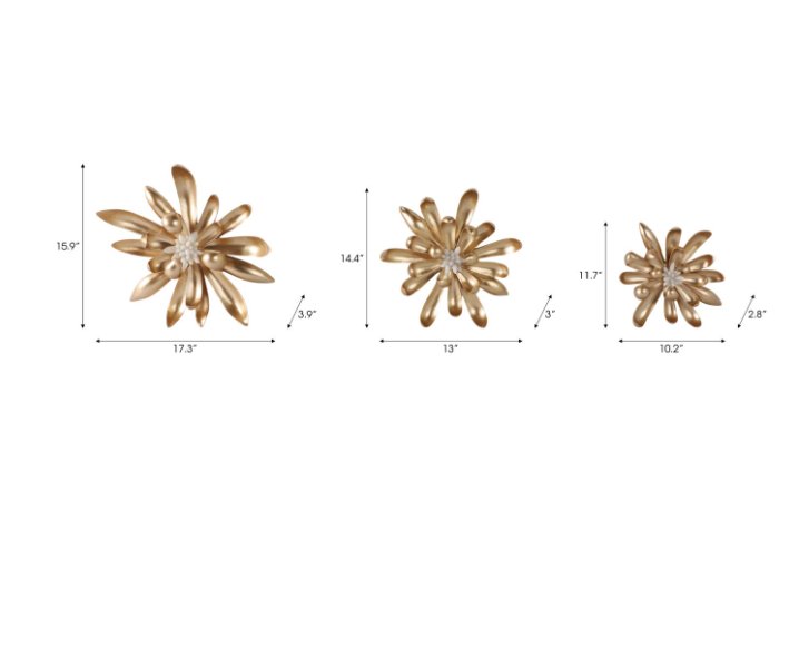 Ellen Gold Wall Sculptures, Set of 3