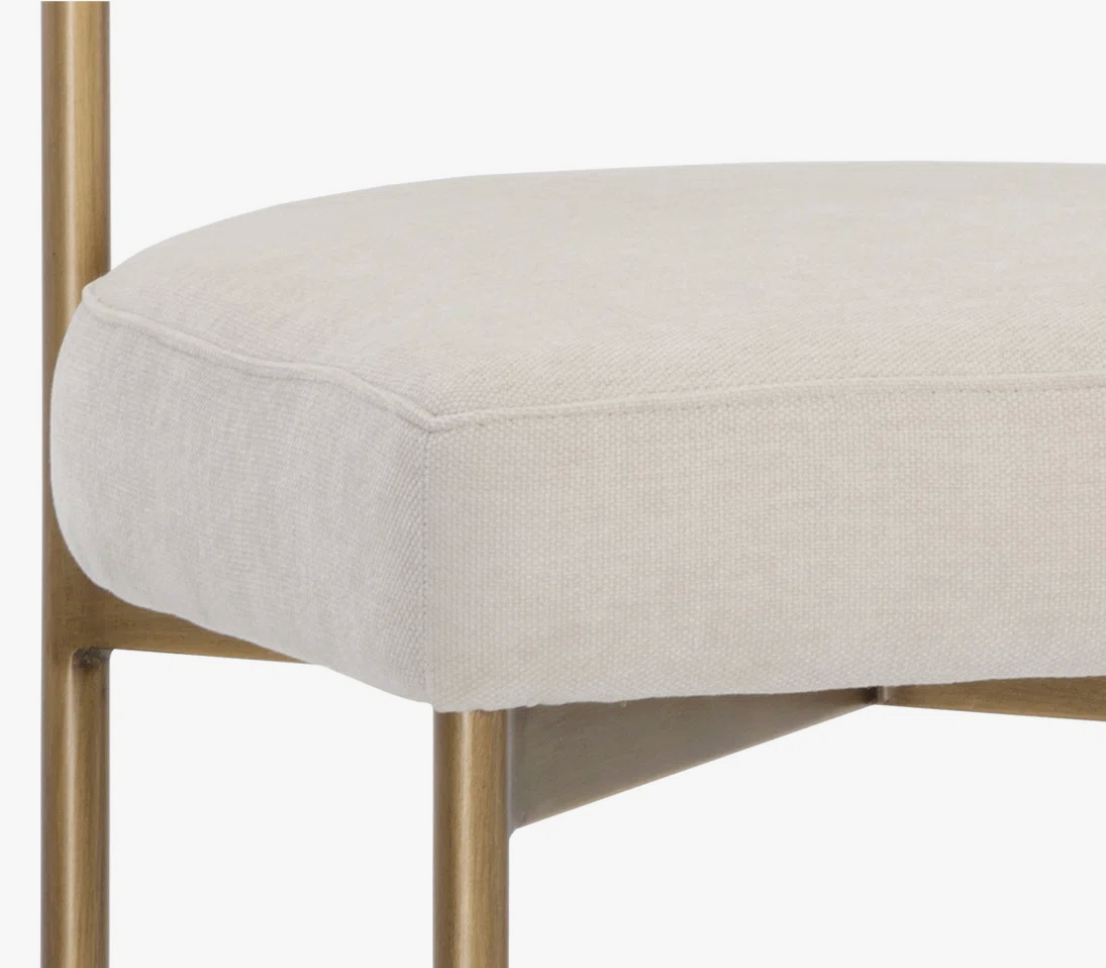 Vivi Counter Stool, Antique Brass and Ivory