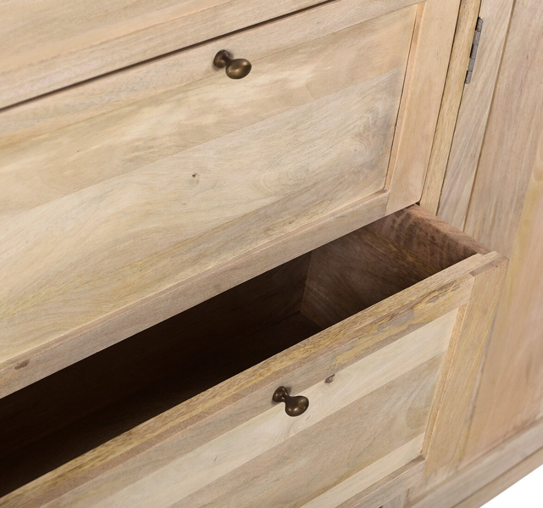 96" Charlotte Narrow Sideboard, Light Brown