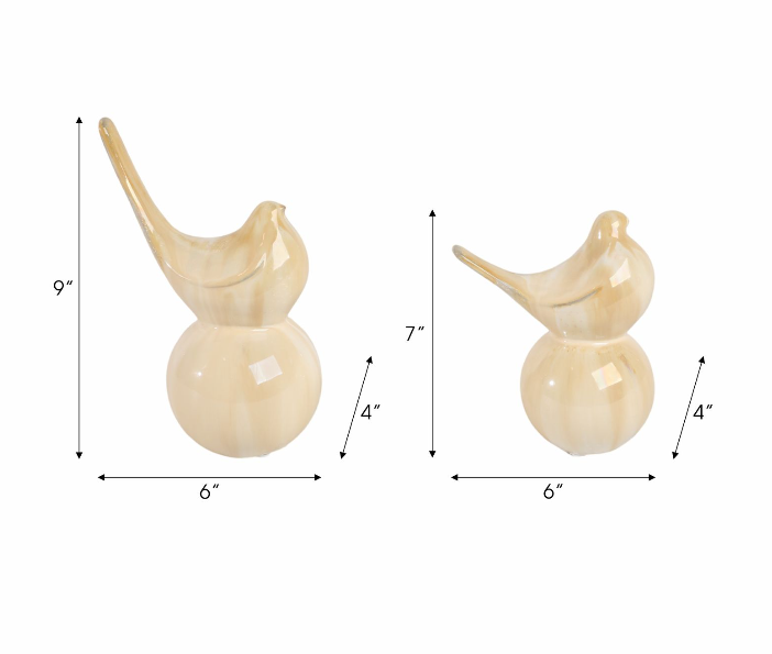 Bellevue Ceramic Birds, Set of 2