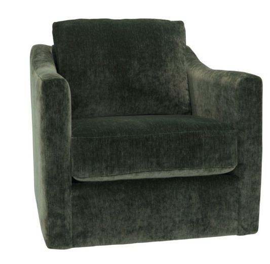 Melody Swivel Chair, Kale Velvet