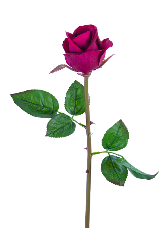 23" Rose Bud Stem, Burgundy