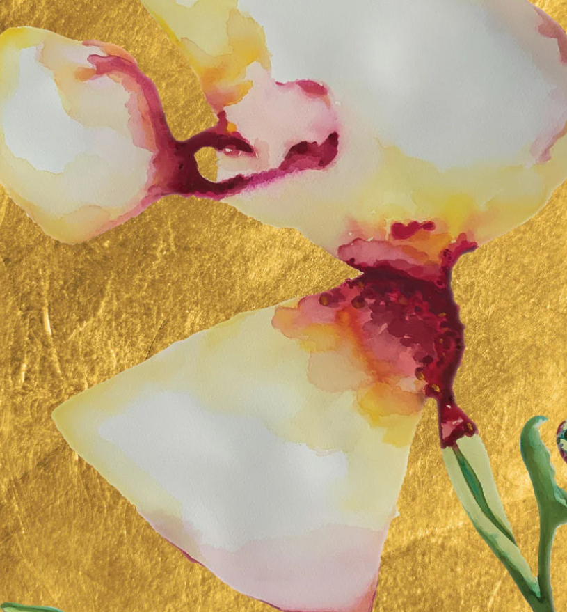 Lilium and Gold Acrylic Block Frame