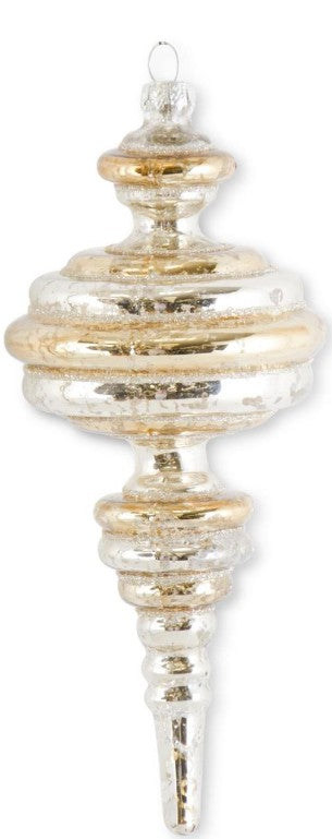 Gold/Silver Striped Finial Ornament (Various Styles)