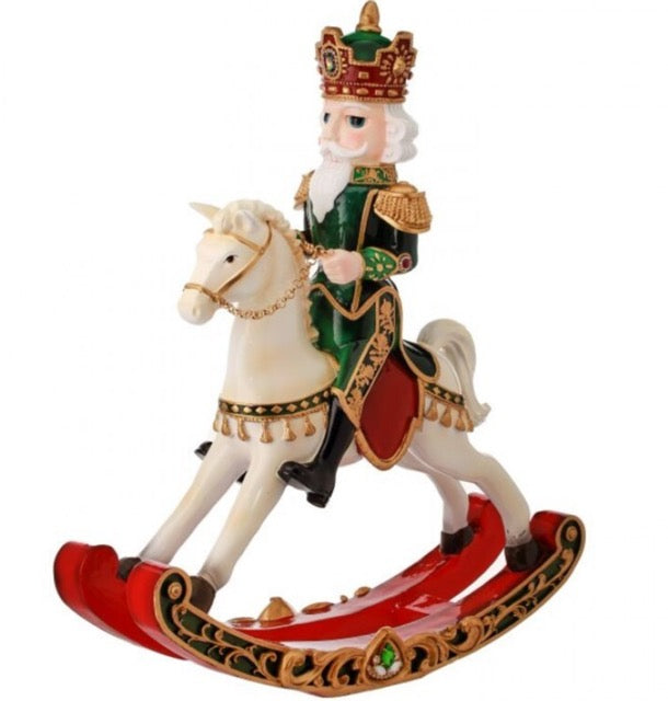 20" Resin Royal Jeweled Nutcracker Rocking Horse