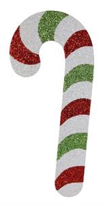 Glittered Eva Candy Cane, Red/Lime/White