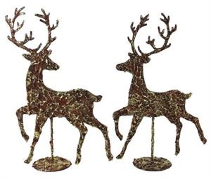 Reindeer on Stand, Brown/Gold (Various Styles)