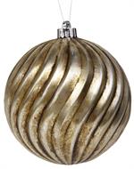 150MM Swirl Ball Ornament, Antique Silver