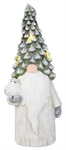 Lighted Gnome with Bird