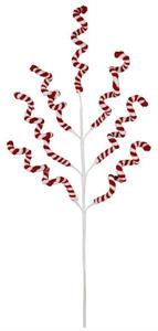 25" Striped Swirl Spray, Red/White